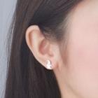 Halloween Non-matching 925 Sterling Silver Ghost & Pumpkin Earring Silver - One Size