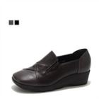 Genuine Leather Wedge Loafers