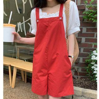Oversized Puff Short Sleeve Shirt/plain Oversized Jumpsuit