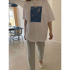 Loose-fit Printed T-shirt Ivory - One Size