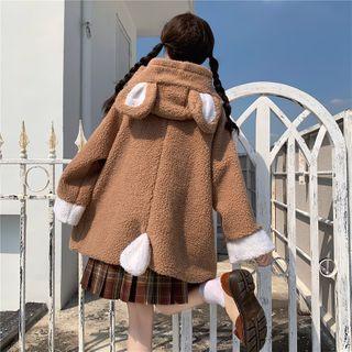 Ear Hooded Fleece Coat