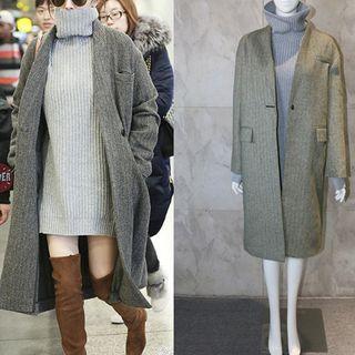 Single-button Coat / Turtleneck Long Sweater
