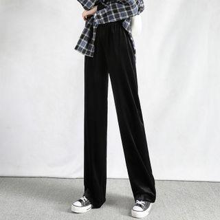 High Waist Velvet Wide Leg Pants