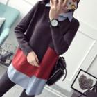 Color Block Mock Two-piece Sweater