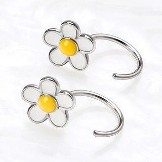 Alloy Flower Dangle Earring 1 Pair - S925 Sterling Silver - Earring - Flower - One Size