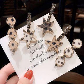 Leopard Print Star / Circle Hair Clip
