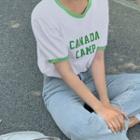 Letter Print Ringer T-shirt