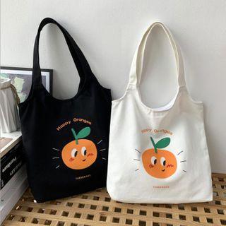 Tangerine Print Canvas Tote Bag