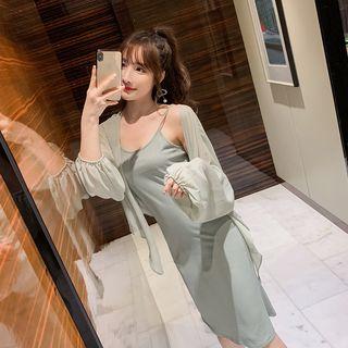 Set: Strappy Sheath Dress + Light Jacket
