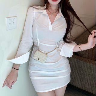 Mini Sheath Shirtdress White - One Size