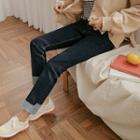 Rollup Stitched Straight-cut Jeans