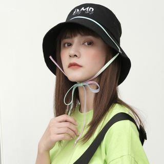 Tie-strap Lettering Bucket Hat