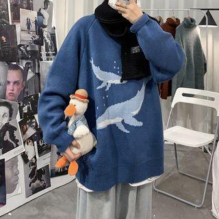 Dolphin Print Sweater