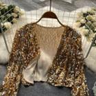 Sequined Cropped Light Jacket