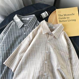 Couple Matching Short-sleeve Pinstriped T-shirt