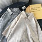 Couple Matching Short-sleeve Pinstriped T-shirt