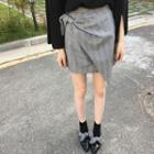 Glen-plaid Mini Wrap Skirt
