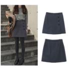 High-waist Woolen Skirt