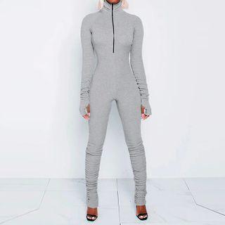Long-sleeve Turtle Neck Jumpsuit