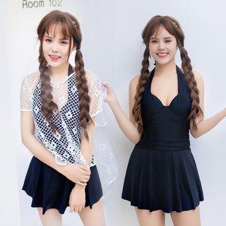 Set: Plain Swim Dress + Cover Up