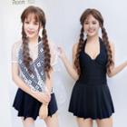 Set: Plain Swim Dress + Cover Up