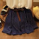 Floral Print Mini Skirt With Belt