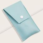 Faux Leather Makeup Brush Bag Light Blue - One Size