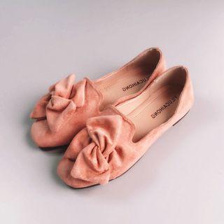 Faux-suede Flower Accent Flats
