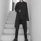 Plain Asymmetrical Jacket Black - One Size