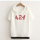 Hooded Short-sleeve Numbering T-shirt