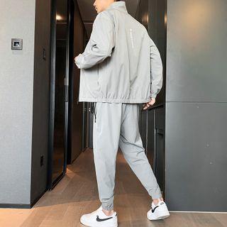 Set: Lettering Zipped Jacket + Pants