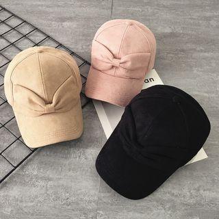 Bow Faux Suede Baseball Cap