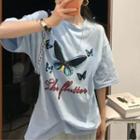 Butterfly Printed Loose-fit T-shirt