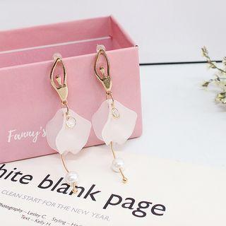 Faux Pearl Petal Ballet Dancer Dangle Earring As Shown In Figure - One Size