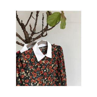 Collar-detail Floral Print Top