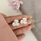 Flower Faux Pearl Earring 1 Pair - 925 Silver - White - One Size