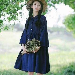 Plain Drawstring Waist Dress