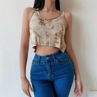Tie Dyed Cropped Tank Top