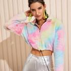 Half-zip Drawstring Cropped Fleece Pullover
