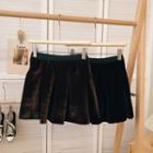 Gold Velvet A-line Skirt
