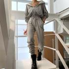 Hooded Zip-up Jumpsuit