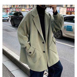 Plain Notch Lapel Single-breasted Jacket