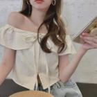 Off-shoulder Plain Top As Figure - One Size