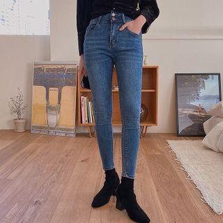 Double-button Skinny Jeans