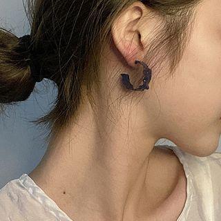 Irregular Glaze Open Hoop Earring