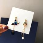 Cat Dangle Earring 1 Pair - S925 Silver - Stud Earrings - Gold - One Size
