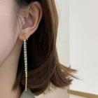 Bow Rhinestone Drop Earring / Clip-on Earring