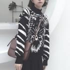 Tiger Printed Sweater Black - One Size