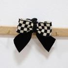 Bow Checker Hair Tie 1 Pc - Black - One Size