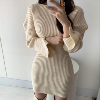 Long-sleeve Slim Fit Knit Dress